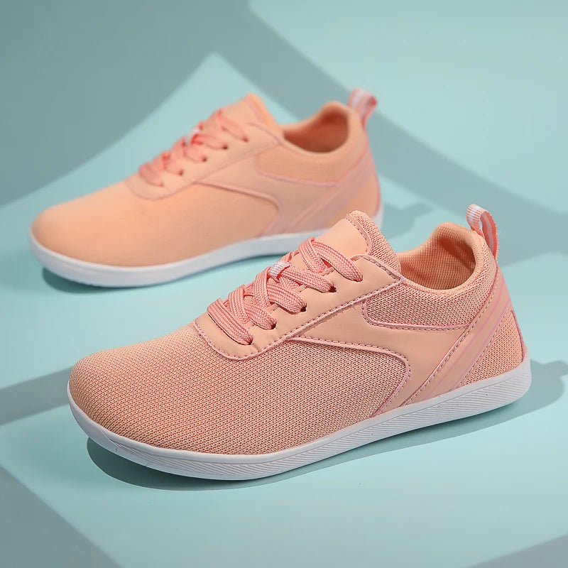 נעלי ספורט לגברים עם לוגו מותאם אישית, נעלי ספורט קלות הליכה יחפות, רשת, סניקרס מינימליסטיות עם סוליה אפס ירידה