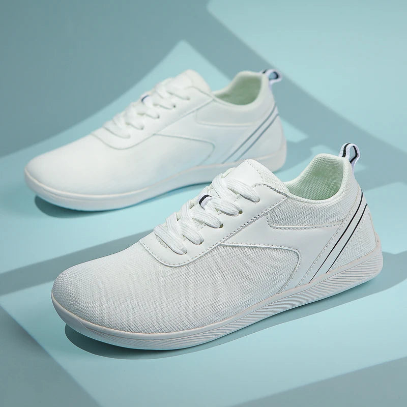 נעלי ספורט לגברים עם לוגו מותאם אישית, נעלי ספורט קלות הליכה יחפות, רשת, סניקרס מינימליסטיות עם סוליה אפס ירידה