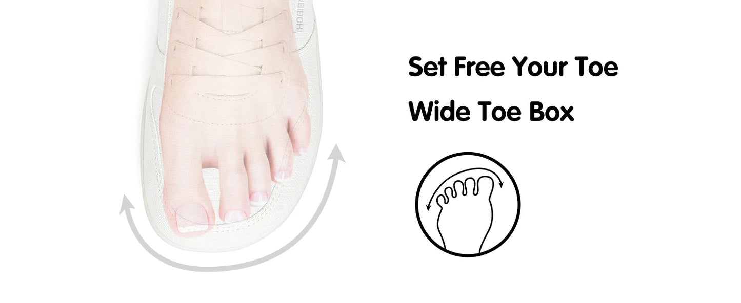 HOBIBEAR Unisex Barefoot Shoes for Men Women Wide Minimalist Walking Sneakers Lace-Up Outdoor Lightweight Running Shoes