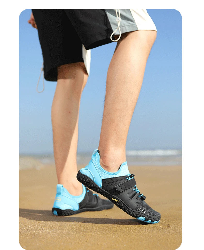 נעלי אקווה ייבוש מהיר נעלי חוף גברים נושמים סניקרס יחפים במעלה הזרם נעלי מים יוניסקס שחייה טיולים ספורט נעלי 36-48 #