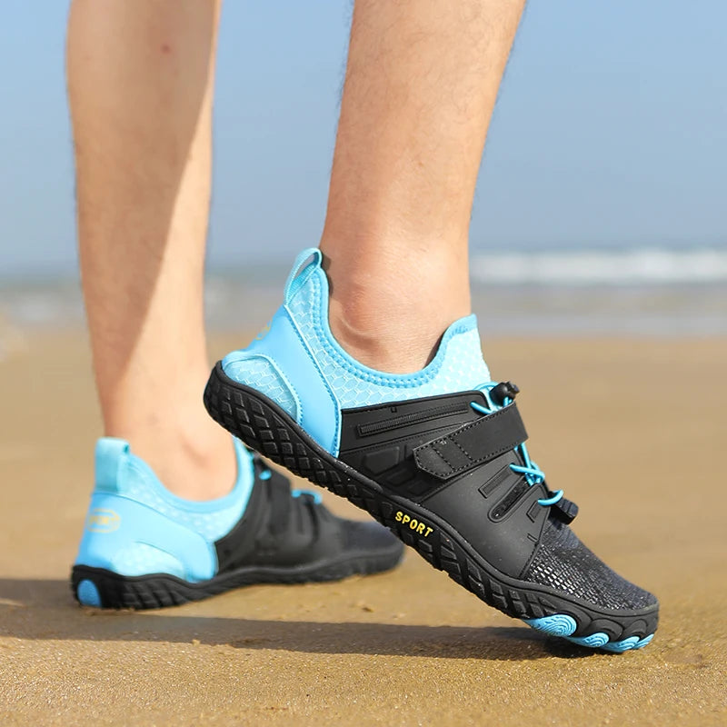 נעלי אקווה ייבוש מהיר נעלי חוף גברים נושמים סניקרס יחפים במעלה הזרם נעלי מים יוניסקס שחייה טיולים ספורט נעלי 36-48 #