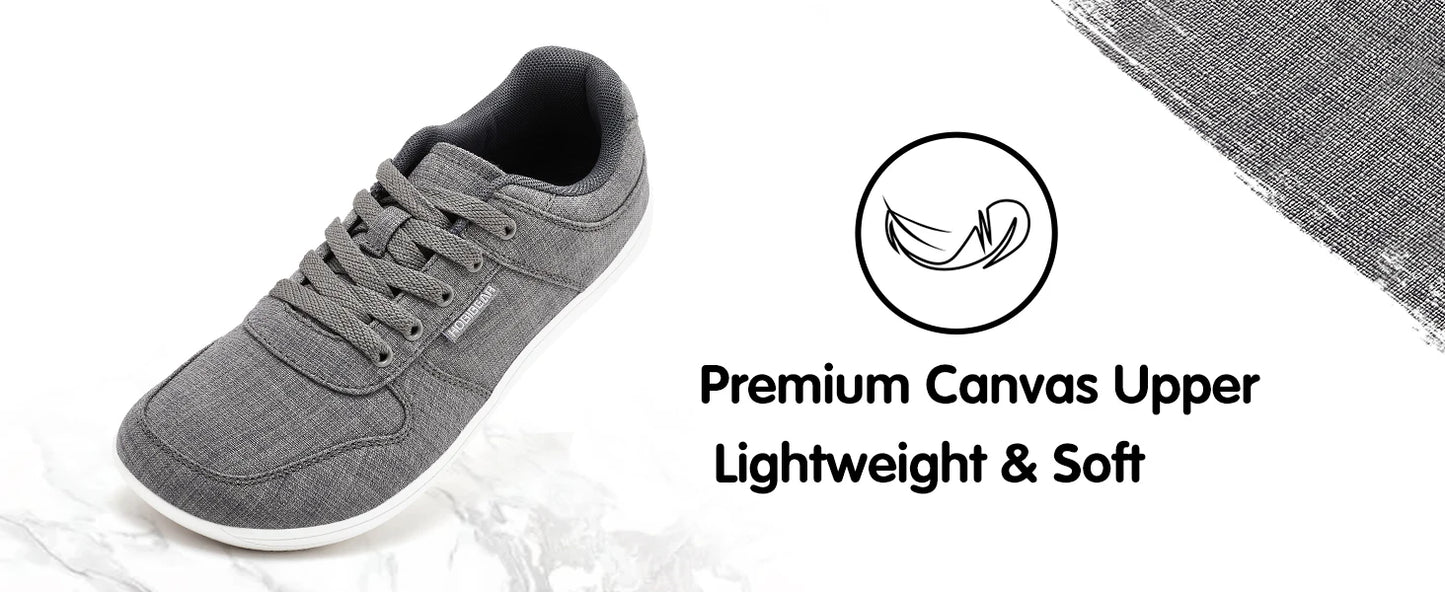 HOBIBEAR Unisex Barefoot Shoes for Men Women Wide Minimalist Walking Sneakers Lace-Up Outdoor Lightweight Running Shoes