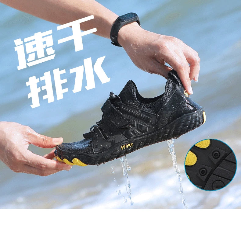 נעלי אקווה ייבוש מהיר נעלי חוף גברים נושמים סניקרס יחפים במעלה הזרם נעלי מים יוניסקס שחייה טיולים ספורט נעלי 36-48 #