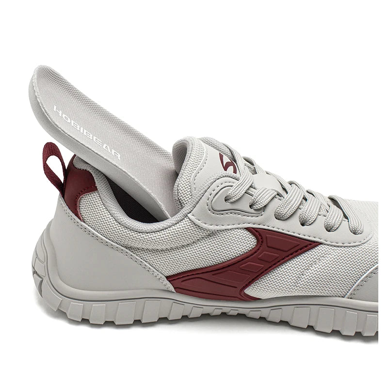 HOBIBEAR Minimalist Wide Toe Shoes Mens Womens Artificial Leather Running Sneakers Lace Up Lightweight Breathable Walking Shoes