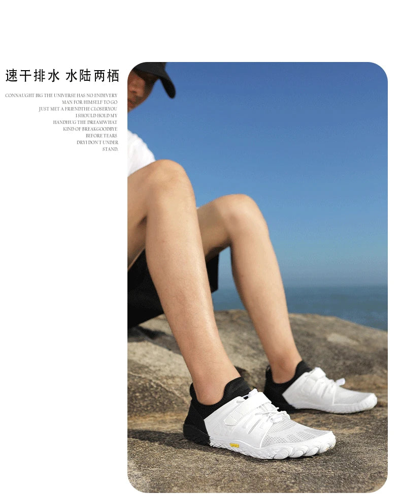 נעלי אקווה ייבוש מהיר נעלי חוף גברים נושמים סניקרס יחפים במעלה הזרם נעלי מים יוניסקס שחייה טיולים ספורט נעלי 36-48 #