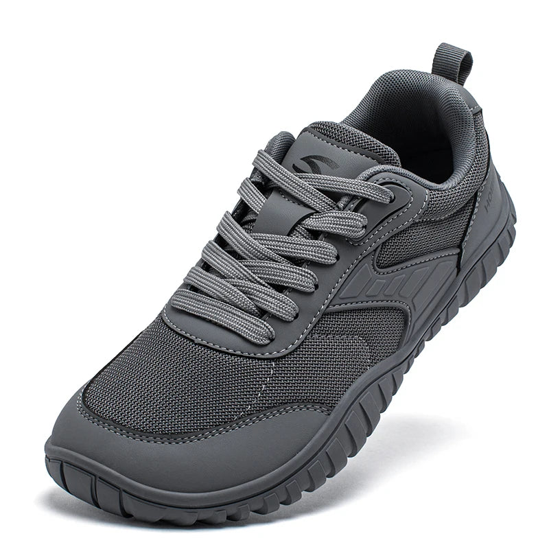 HOBIBEAR Minimalist Wide Toe Shoes Mens Womens Artificial Leather Running Sneakers Lace Up Lightweight Breathable Walking Shoes