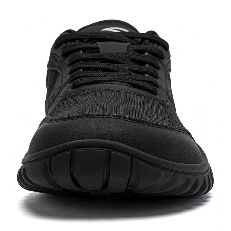 HOBIBEAR Minimalist Wide Toe Shoes Mens Womens Artificial Leather Running Sneakers Lace Up Lightweight Breathable Walking Shoes