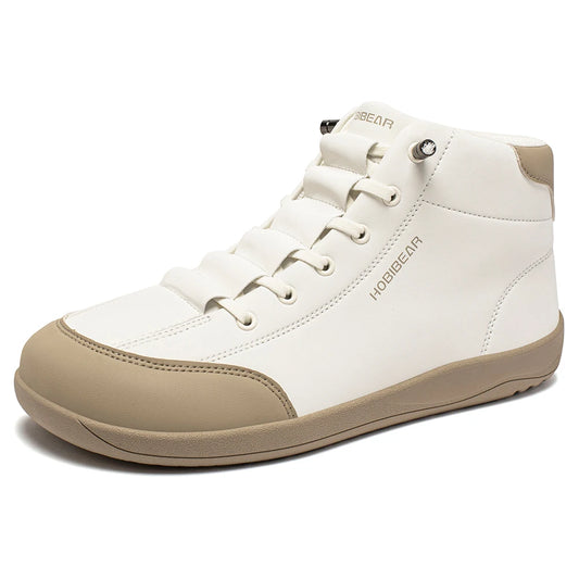 HOBIBEAR Mid Top Barefoot Shoes Mens Womens Wide Toe Ankle Boots Outdoor Non-Slip Artificial Leather Shoes