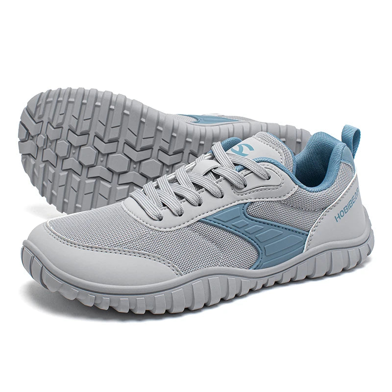 HOBIBEAR Minimalist Wide Toe Shoes Mens Womens Artificial Leather Running Sneakers Lace Up Lightweight Breathable Walking Shoes