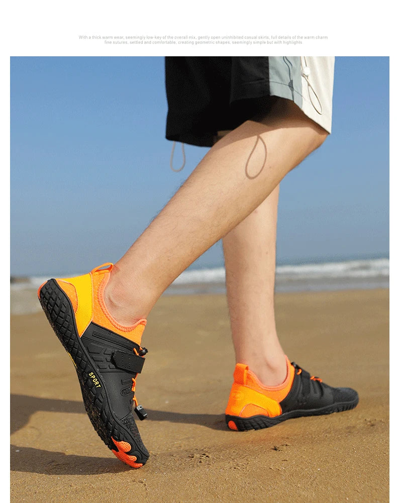 נעלי אקווה ייבוש מהיר נעלי חוף גברים נושמים סניקרס יחפים במעלה הזרם נעלי מים יוניסקס שחייה טיולים ספורט נעלי 36-48 #