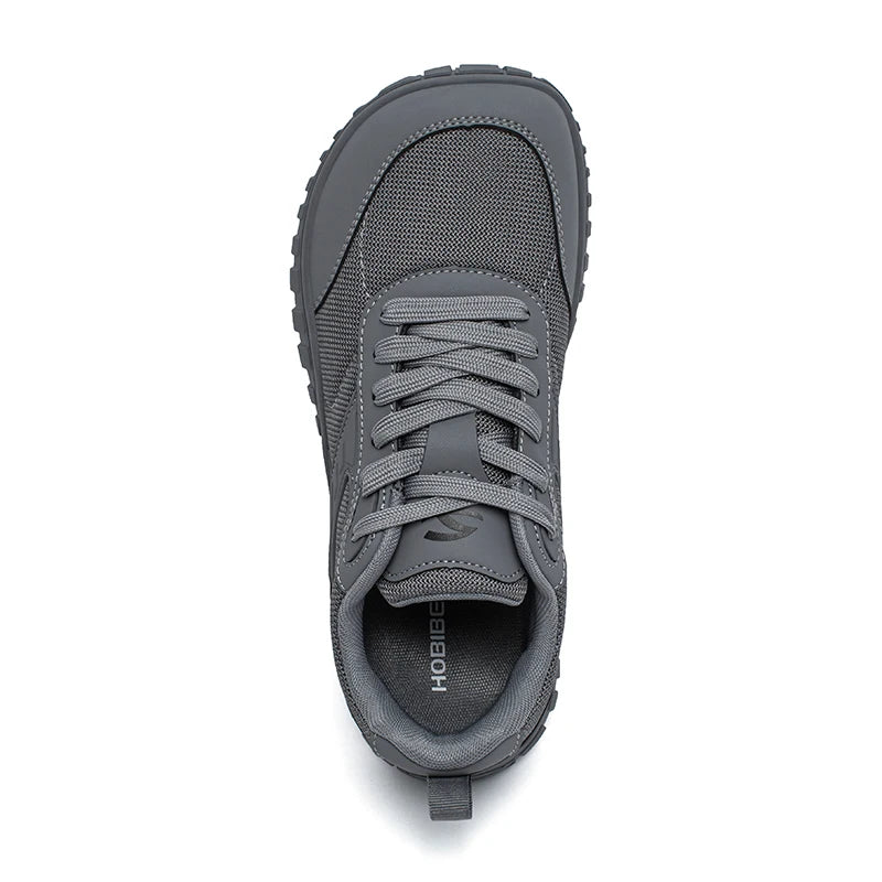 HOBIBEAR Minimalist Wide Toe Shoes Mens Womens Artificial Leather Running Sneakers Lace Up Lightweight Breathable Walking Shoes