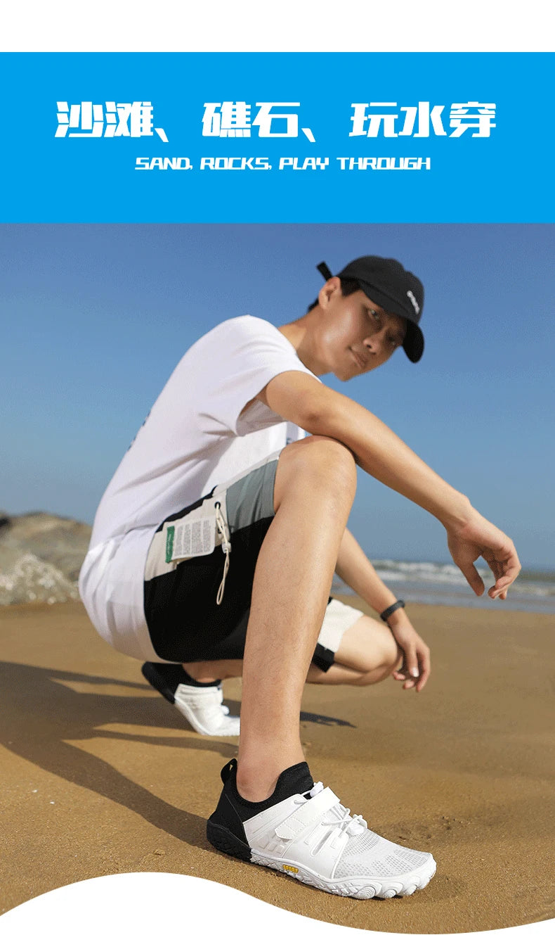 נעלי אקווה ייבוש מהיר נעלי חוף גברים נושמים סניקרס יחפים במעלה הזרם נעלי מים יוניסקס שחייה טיולים ספורט נעלי 36-48 #