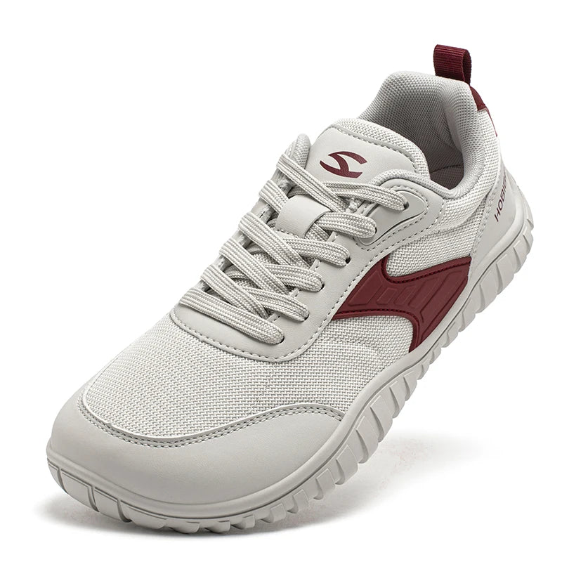 HOBIBEAR Minimalist Wide Toe Shoes Mens Womens Artificial Leather Running Sneakers Lace Up Lightweight Breathable Walking Shoes