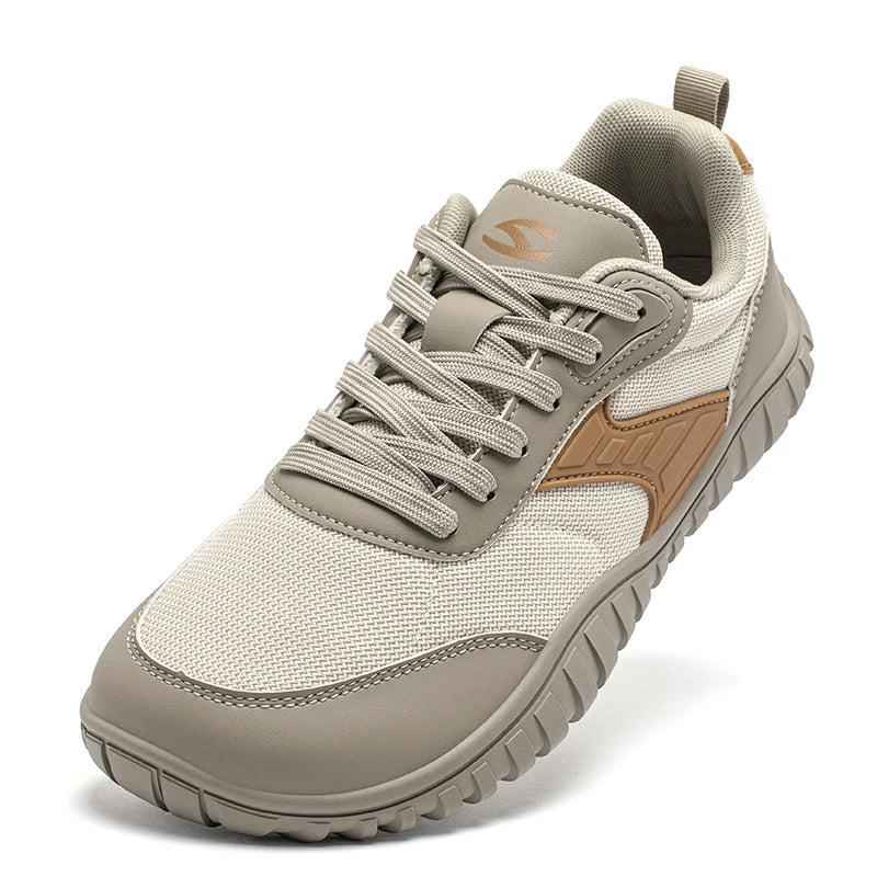 HOBIBEAR Minimalist Wide Toe Shoes Mens Womens Artificial Leather Running Sneakers Lace Up Lightweight Breathable Walking Shoes