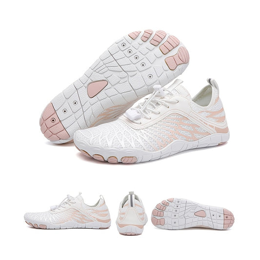 זוג אחד נעלי מים ייבוש מהיר יוניסקס, סוליית גומי נגד החלקה, חלק עליון ופנימי מבד לכל העונות, נעליים בצבע אחיד לטיולים רגליים, דיג, חוף, שחייה וכושר